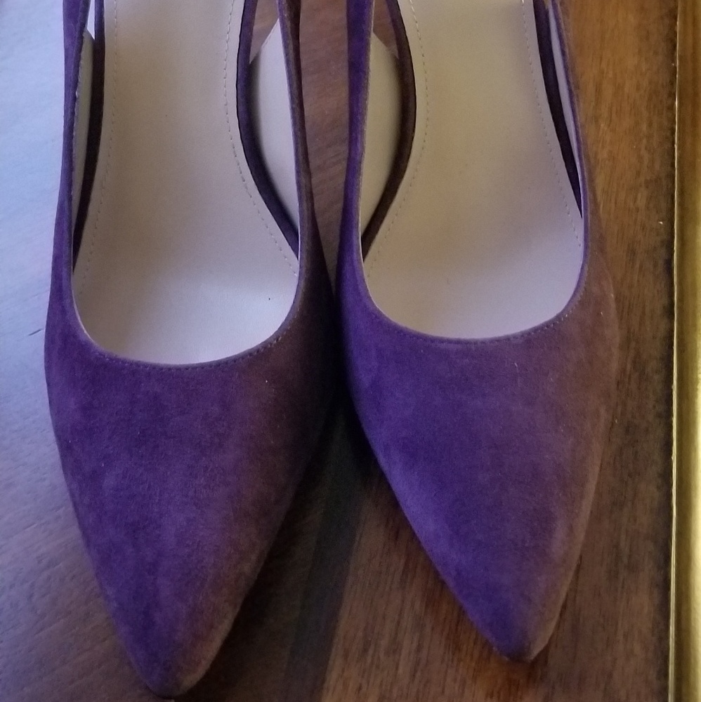 Joan and David  purple suede pumps